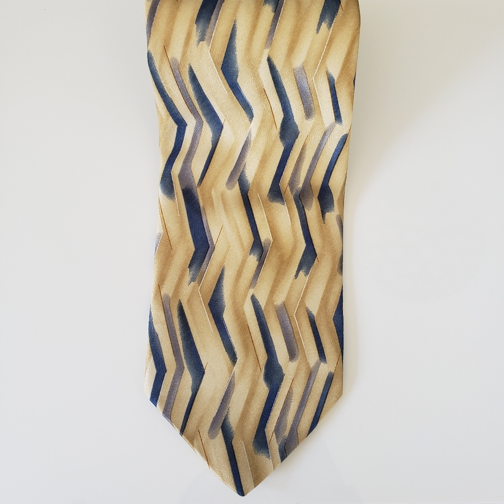 Men's Puritan Silk Gold and Navy Tie